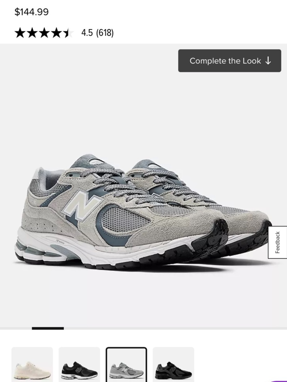 New Balance Light Gray Mesh & Suede Sneakers